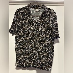 Joie Black and Cream Button Down Shirt